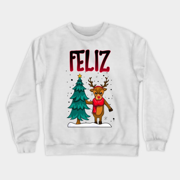 Funny Couple Matching Ugly Feliz Navidad Sweatshirts Crewneck Sweatshirt by KsuAnn